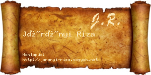 Járányi Riza névjegykártya